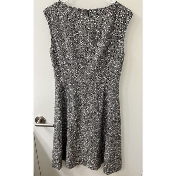 NWT‎ Talbots Black Grey White Tweed Dress Sleeveless Size 6-(missing belt) - Picture 4 of 5